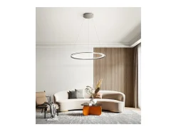 Lámpara colgante LED EDGE 66W Gris titanio Perenz