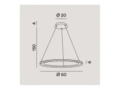 Lámpara colgante LED EDGE 66W Gris titanio Perenz