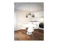 Lámpara colgante LED Fiona de metal y cristal soplado ahumado 3496-47-126 Fabas Luce