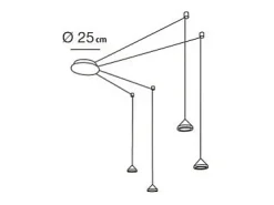 Lámpara colgante LED Isabella de metal y metacrilato 3410-49-212 Fabas Luce