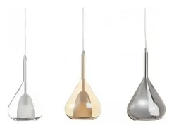 Lámpara colgante LED Lila de metal y cristal borosilicato 3481-48-297 Fabas Luce