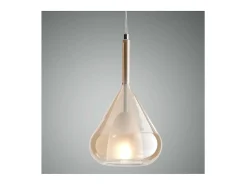 Lámpara colgante LED Lila de metal y cristal borosilicato ámbar 3481-40-125 Fabas Luce