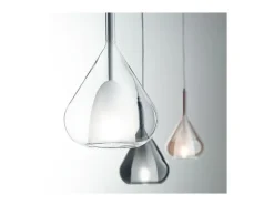 Lámpara colgante LED Lila de metal y cristal borosilicato 3481-47-297 Fabas Luce