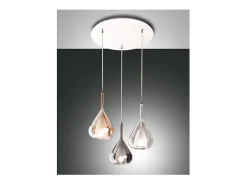 Lámpara colgante LED Lila de metal y cristal borosilicato 3481-47-297 Fabas Luce