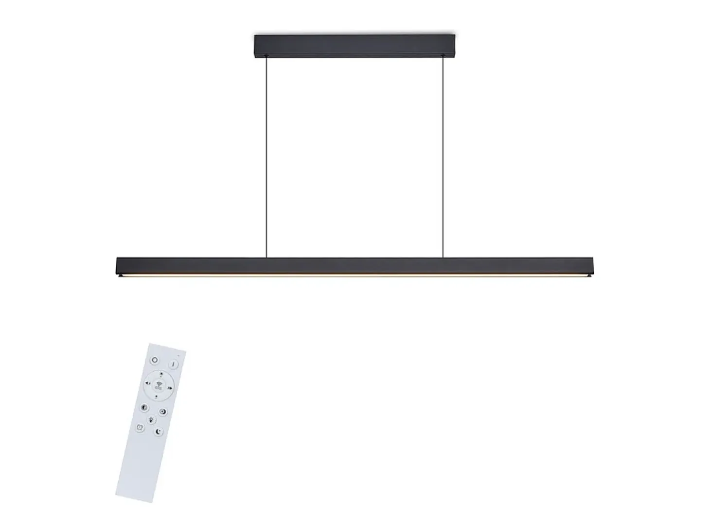 Lámpara colgante LED NETTLIFE para comedor, regulable, negra, moderna, 50 W, 148,5 cm