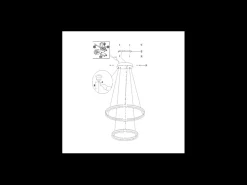 Lámpara colgante LED Palau 108W 3000K Regulable Ø60 y Ø40 cm Oro Mate - Dos Aros de Metal y Metacrilato