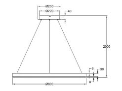 Lámpara colgante LED Palau 64W 3000K regulable Ø80 cm Oro mate - Lámpara de araña de metal y metacrilato