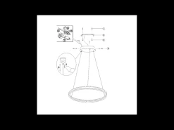 Lámpara colgante LED Palau 64W 3000K regulable Ø80 cm Oro mate - Lámpara de araña de metal y metacrilato