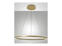 Lámpara colgante LED Palau 64W 3000K regulable Ø80 cm Oro mate - Lámpara de araña de metal y metacrilato
