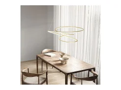 Lámpara colgante LED SPIRA de metal, color gris metalizado, 96W