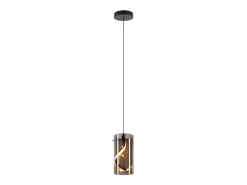 Lámpara colgante LED vintage Nettlife para mesa de comedor - 1 luz, 8 W, cristal, estilo retro, gris humo, luz blanca cálida 3000 K