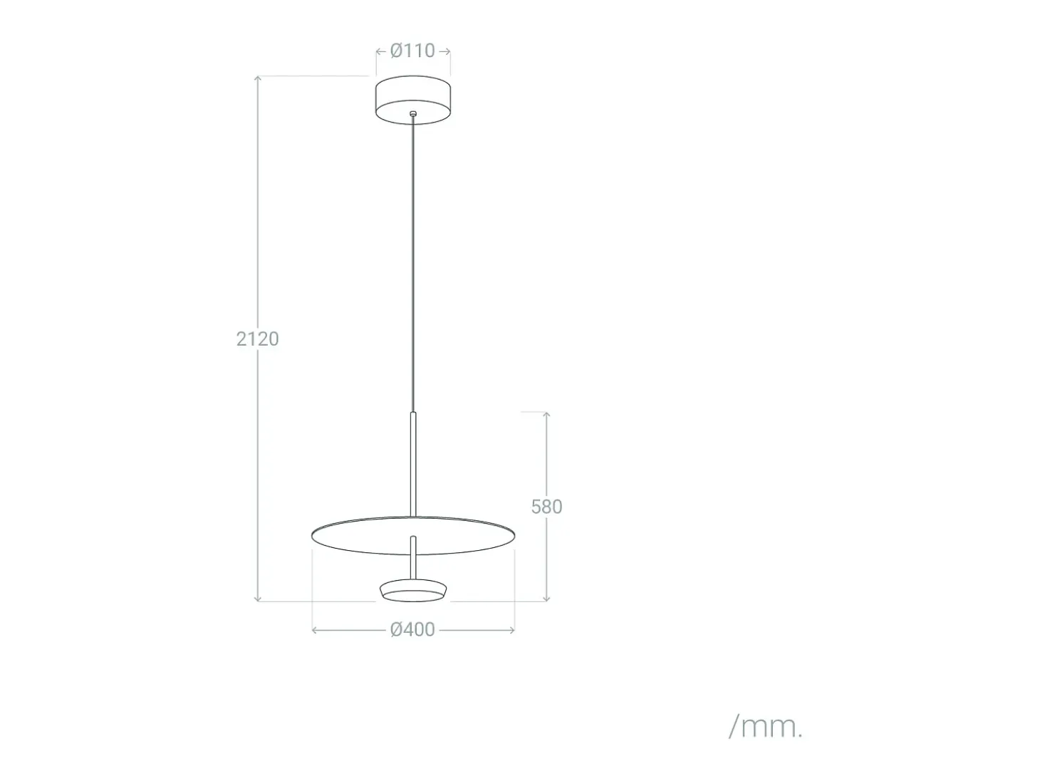 Lámpara Colgante LED 10.5W Aluminio Ariella Negro