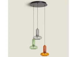Lámpara Colgante LED 15W Aluminio Fontans 3 Focos Multicolor