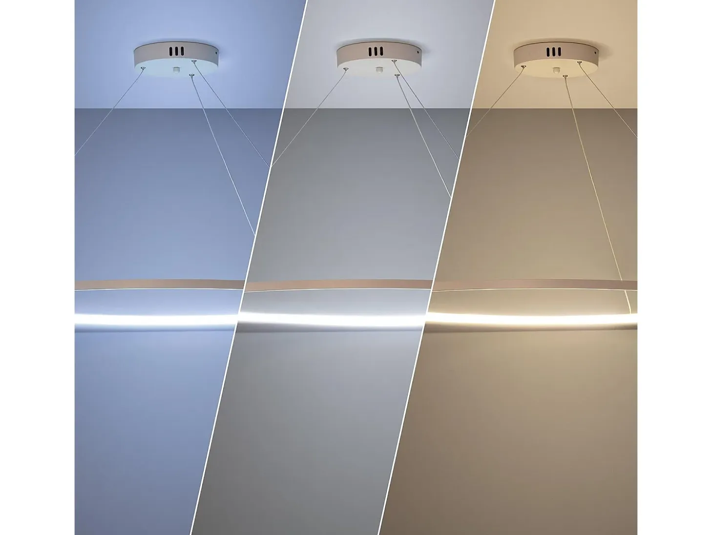 Lámpara Colgante LED 28W Metal CCT Seleccionable Big Ivalo Ø 1 Metro Blanco