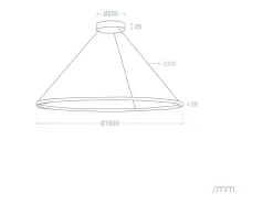 Lámpara Colgante LED 28W Metal CCT Seleccionable Big Ivalo Ø 1 Metro Blanco