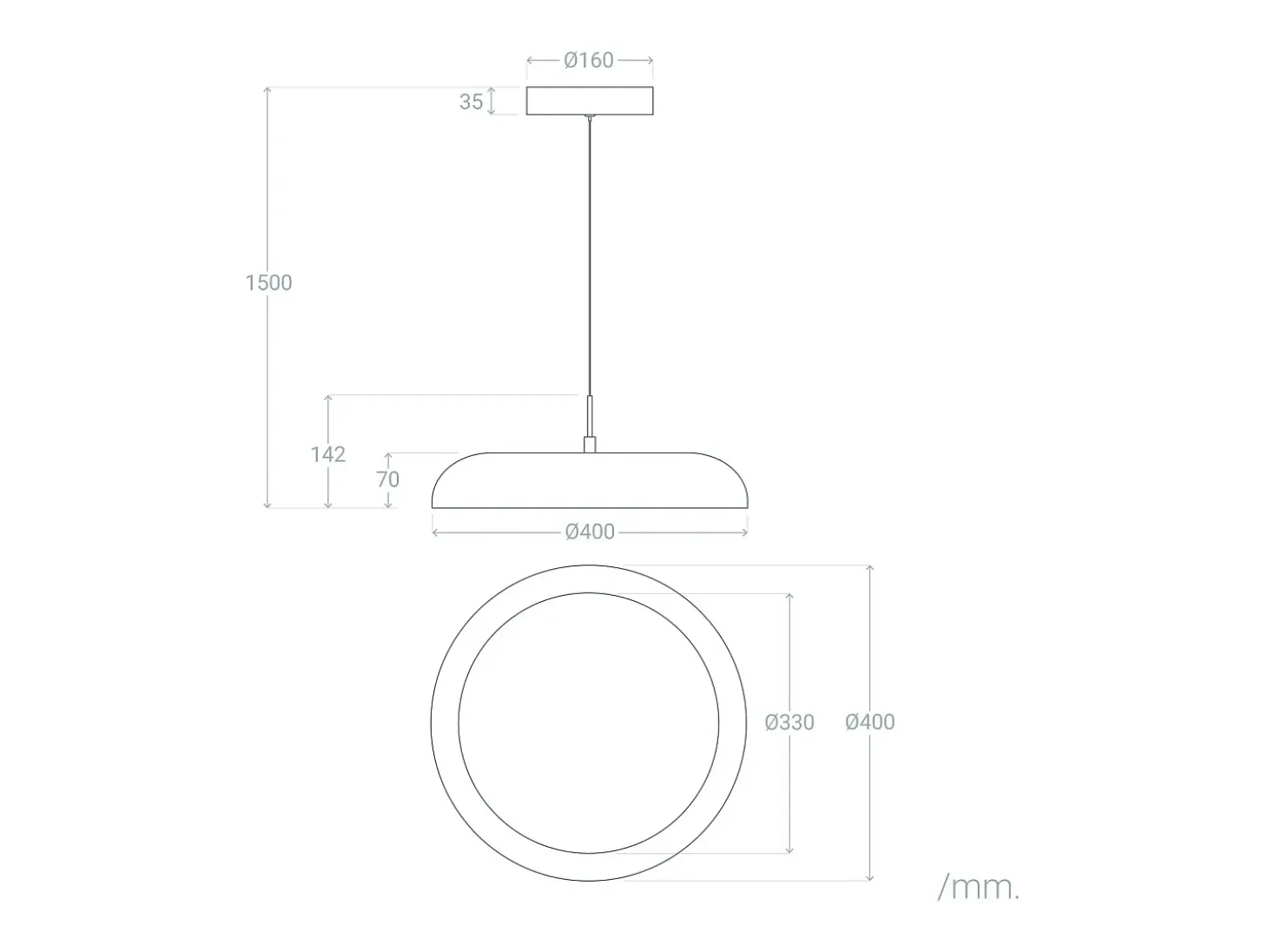Lámpara Colgante LED 28W Metal Deyang Blanco