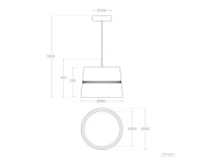 Lámpara Colgante LED 28W Metal Walital Blanco Mate