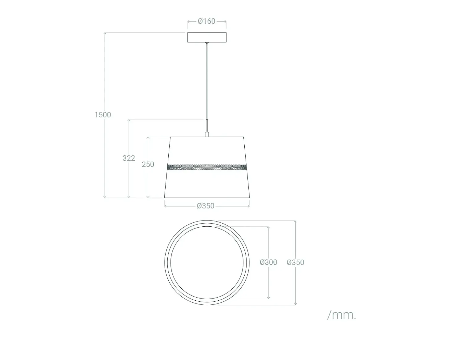 Lámpara Colgante LED 28W Metal Walital Blanco Mate