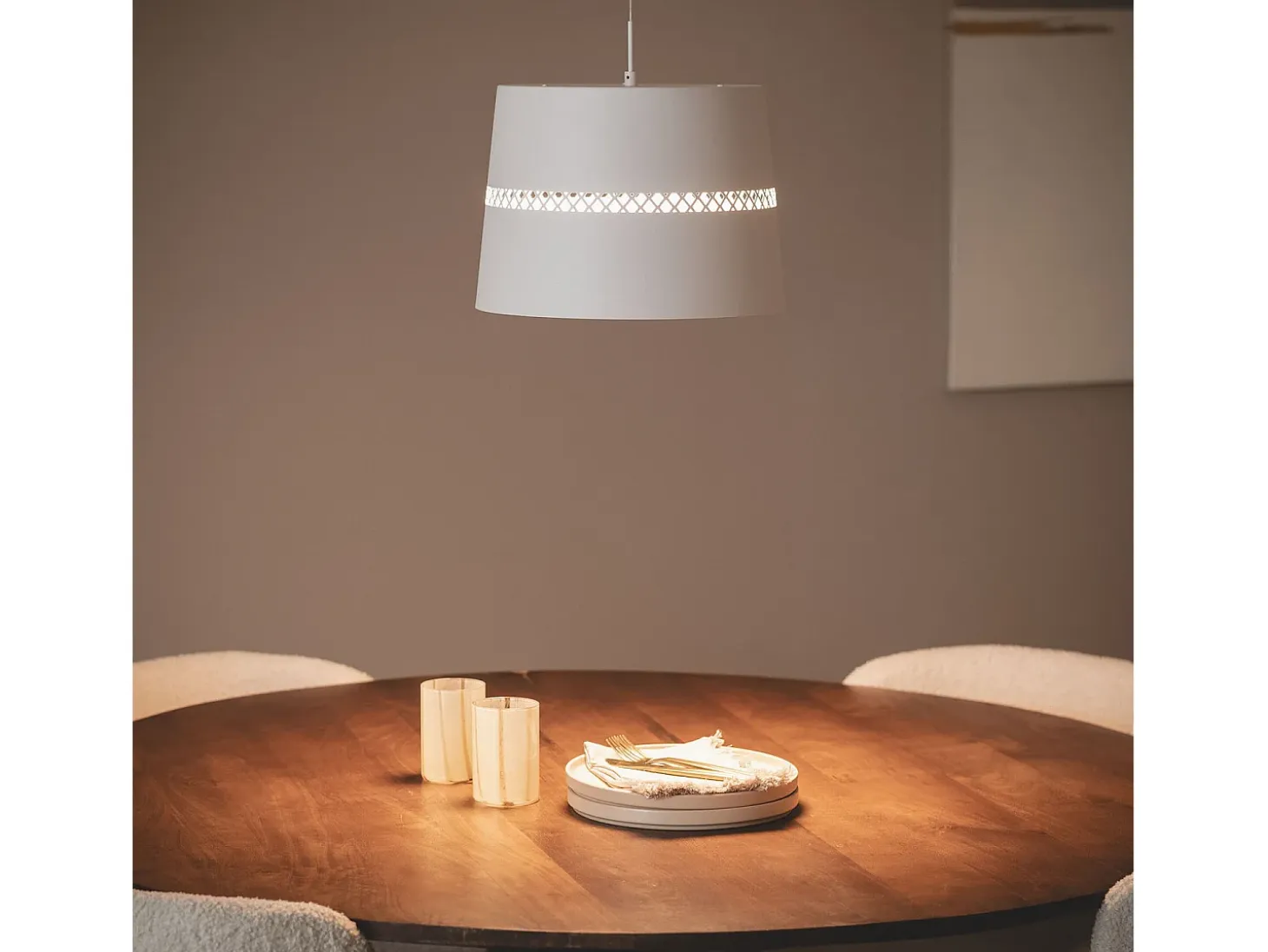 Lámpara Colgante LED 28W Metal Walital Blanco Mate