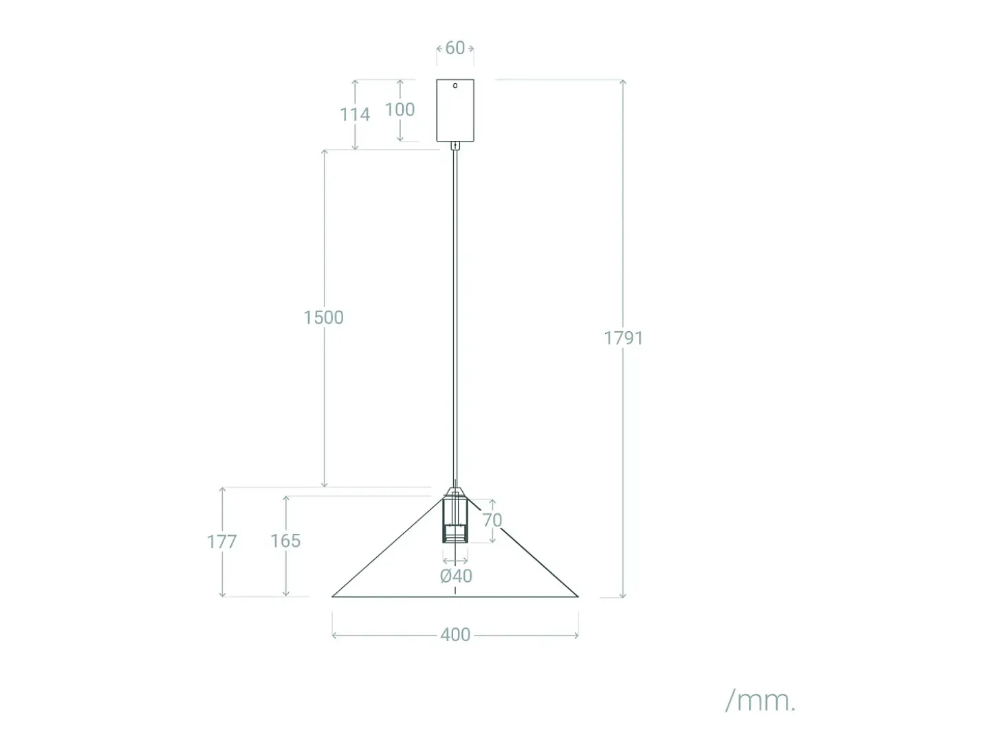 Lámpara Colgante LED 8W Metal Elise L Negro