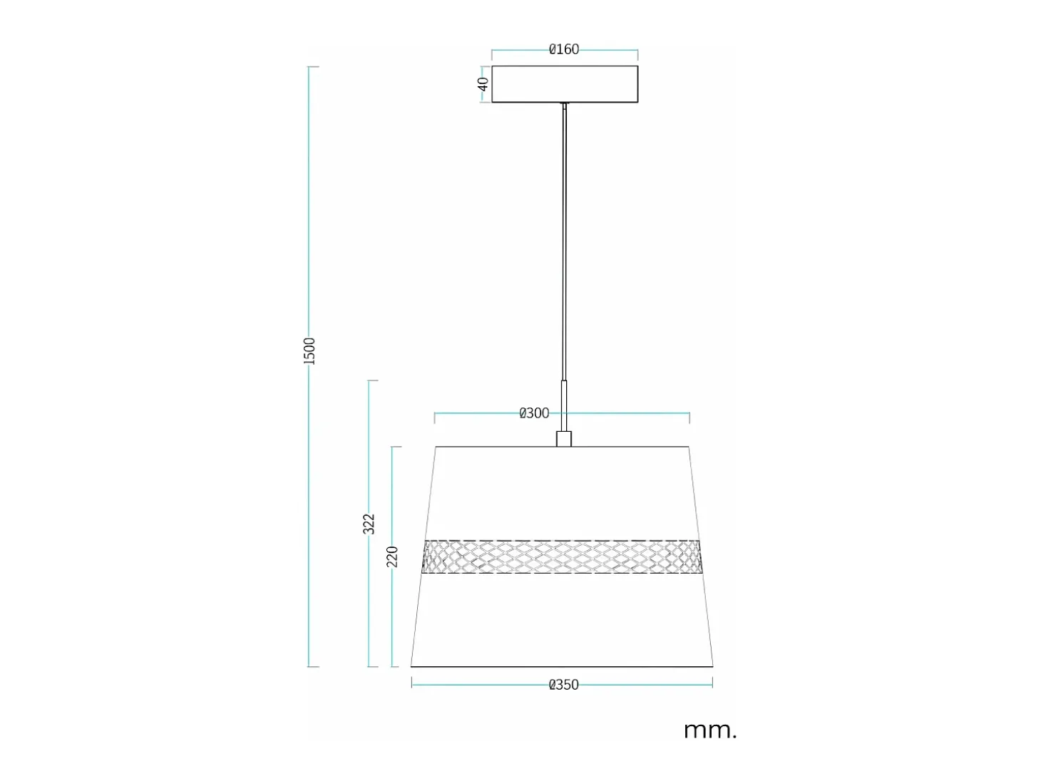 Lámpara Colgante LED 28W Metal Saska Negro Mate