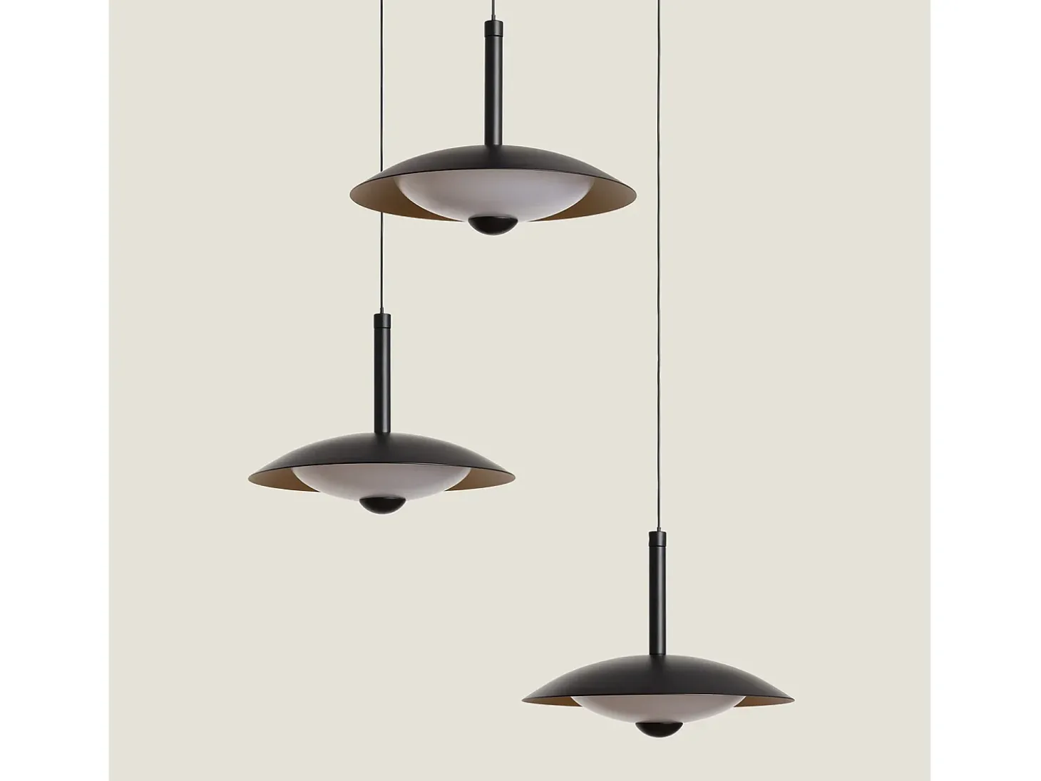 Lámpara Colgante LED 24W Regulable en Altura Metal CCT Seleccionable Seleccionable Shirak 3 Focos Negro