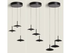 Lámpara Colgante LED 24W Regulable en Altura Metal CCT Seleccionable Seleccionable Shirak 3 Focos Negro