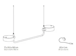 Lámpara colgante LED Zafferano SUPER O negra recargable y regulable
