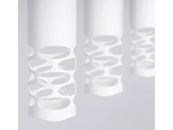 Lámpara Colgante Liro Moderno De Acero - 3 Fuentes Luminosas - L.40 X A.125 Cm - Blanco