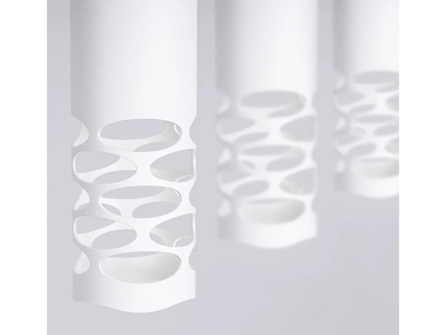 Lámpara Colgante Liro Moderno De Acero - 3 Fuentes Luminosas - L.40 X A.125 Cm - Blanco