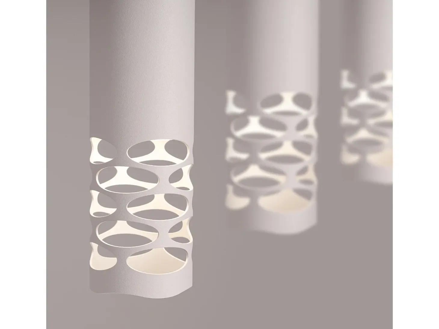 Lámpara Colgante Liro Moderno De Acero - 3 Fuentes Luminosas - L.40 X A.125 Cm - Blanco