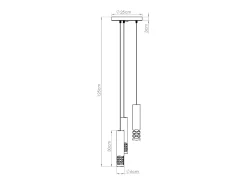 Lámpara Colgante Liro Moderno De Acero - 3 Fuentes Luminosas - L.25 X A.125 Cm - Blanco
