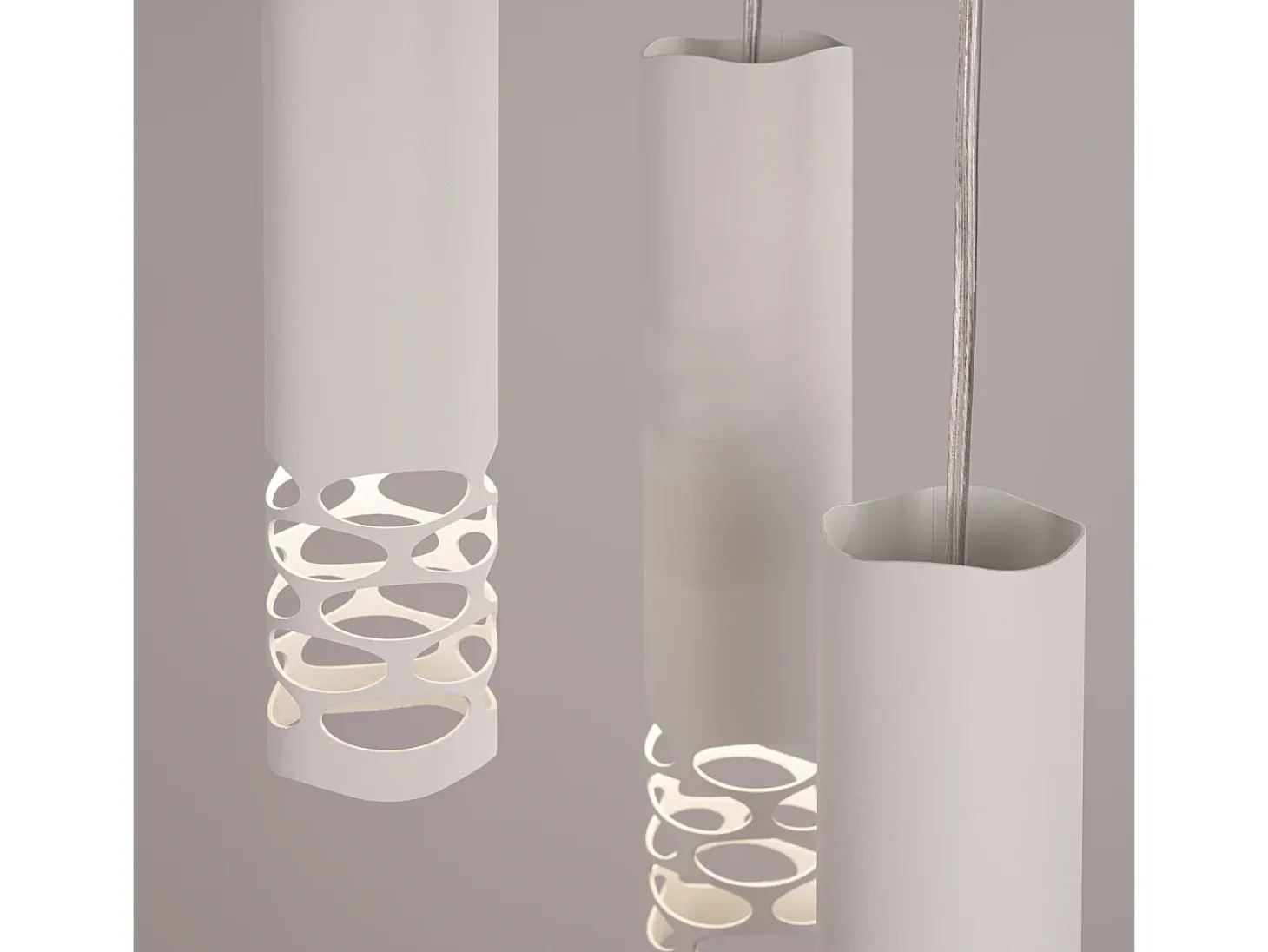 Lámpara Colgante Liro Moderno De Acero - 3 Fuentes Luminosas - L.25 X A.125 Cm - Blanco