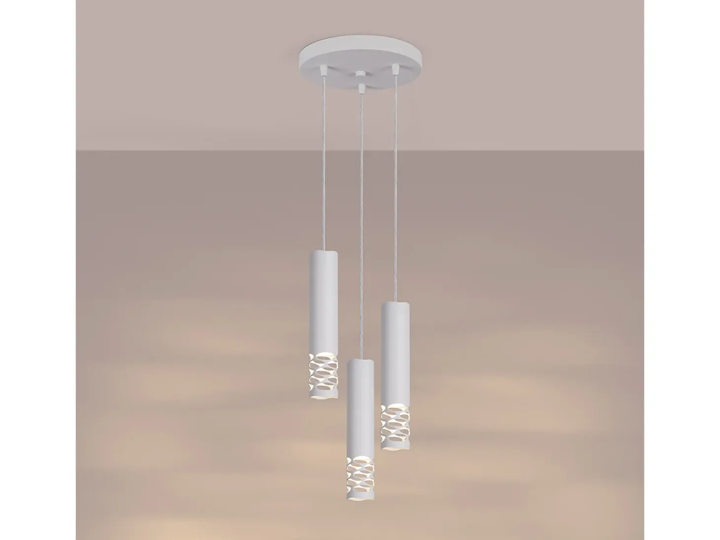 Lámpara Colgante Liro Moderno De Acero - 3 Fuentes Luminosas - L.25 X A.125 Cm - Blanco