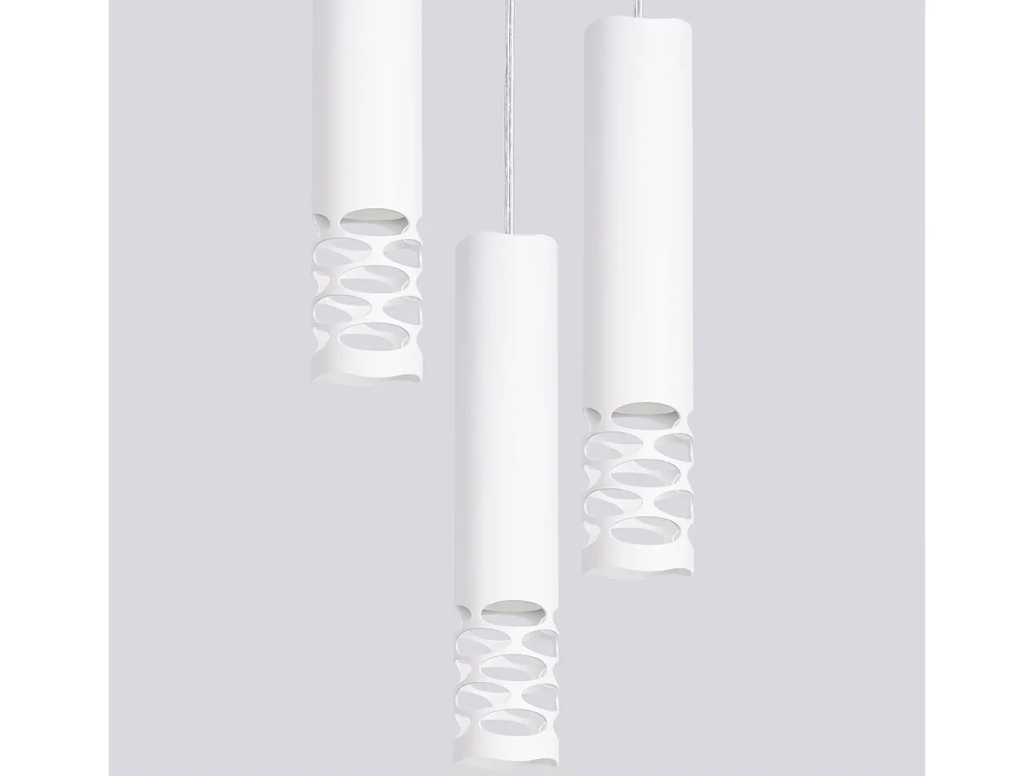 Lámpara Colgante Liro Moderno De Acero - 3 Fuentes Luminosas - L.25 X A.125 Cm - Blanco