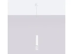 Lámpara Colgante Liro Moderno De Acero - 1 Fuentes Luminosas - L.8 X A.125 Cm - Blanco