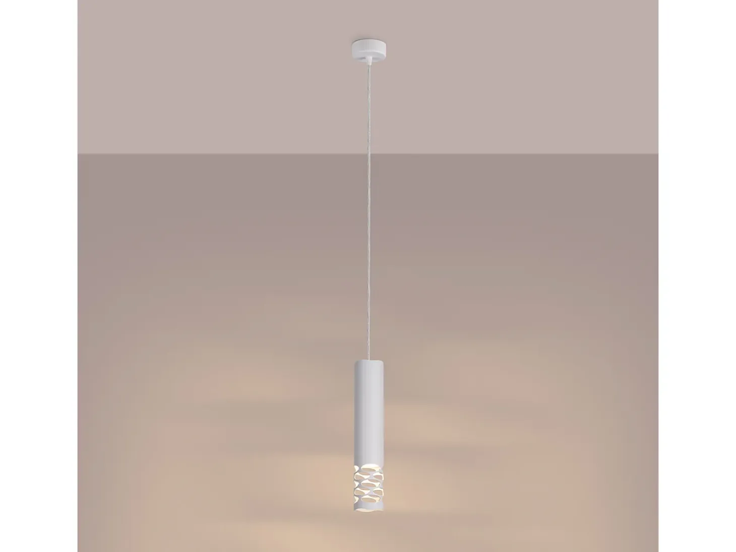 Lámpara Colgante Liro Moderno De Acero - 1 Fuentes Luminosas - L.8 X A.125 Cm - Blanco