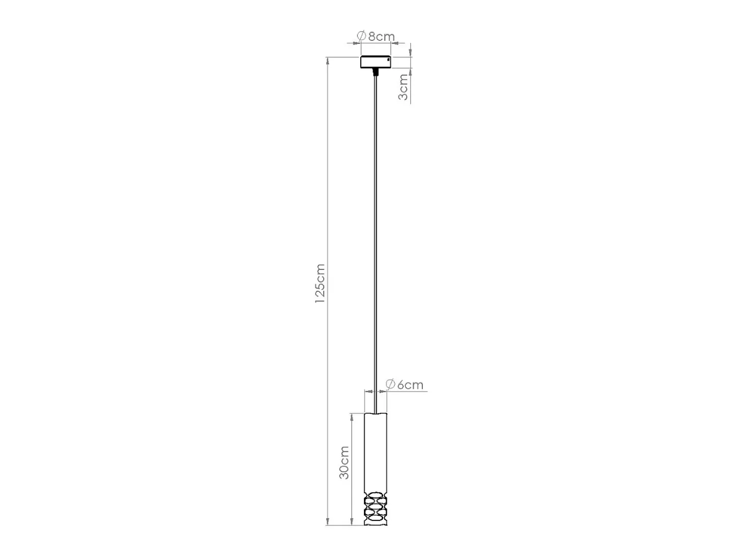 Lámpara Colgante Liro Moderno De Acero - 1 Fuentes Luminosas - L.8 X A.125 Cm - Blanco