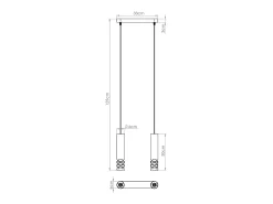 Lámpara Colgante Liro Moderno De Acero - 2 Fuentes Luminosas - L.33 X A.125 Cm - Blanco