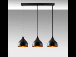 Lámpara colgante LOUISE de metal negro con 3 bombillas contemporánea para interiores modernos - 40W máx