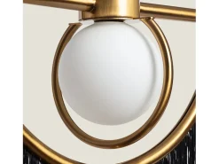Lámpara Colgante Metal con Flecos Dalila Negro