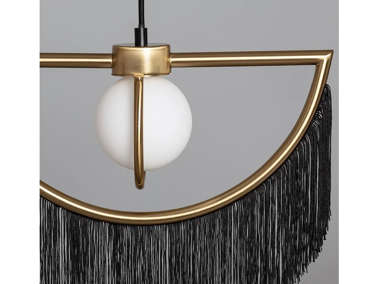 Lámpara Colgante Metal con Flecos Dalila Negro