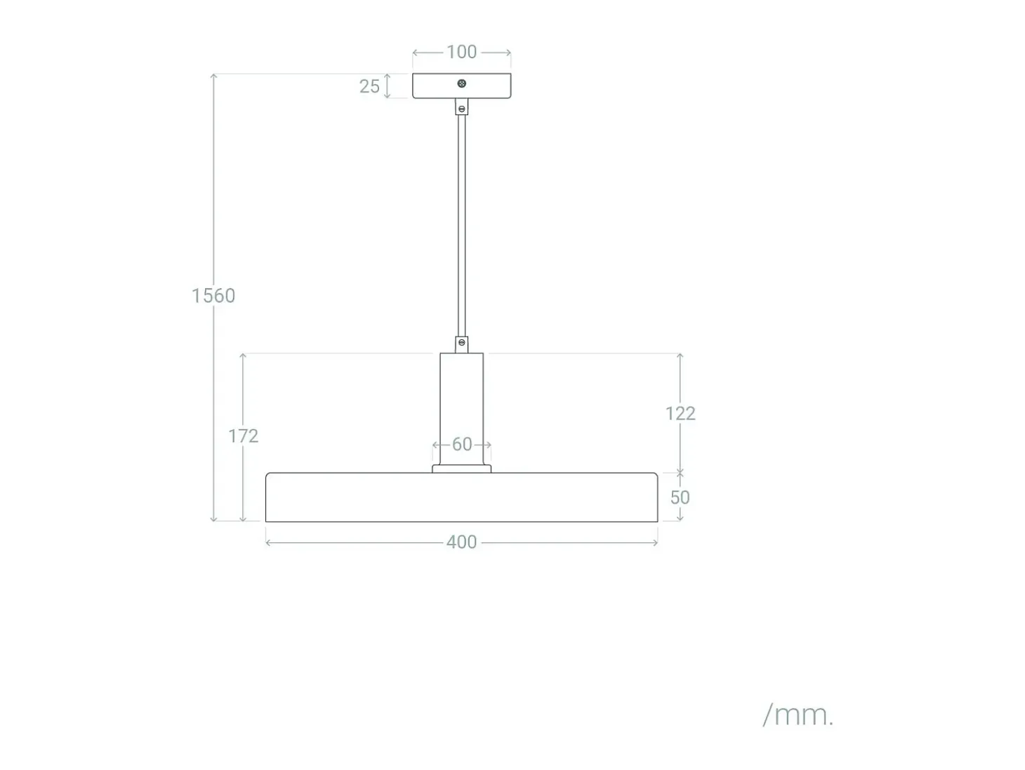 Lámpara Colgante Metal Furiko Gris