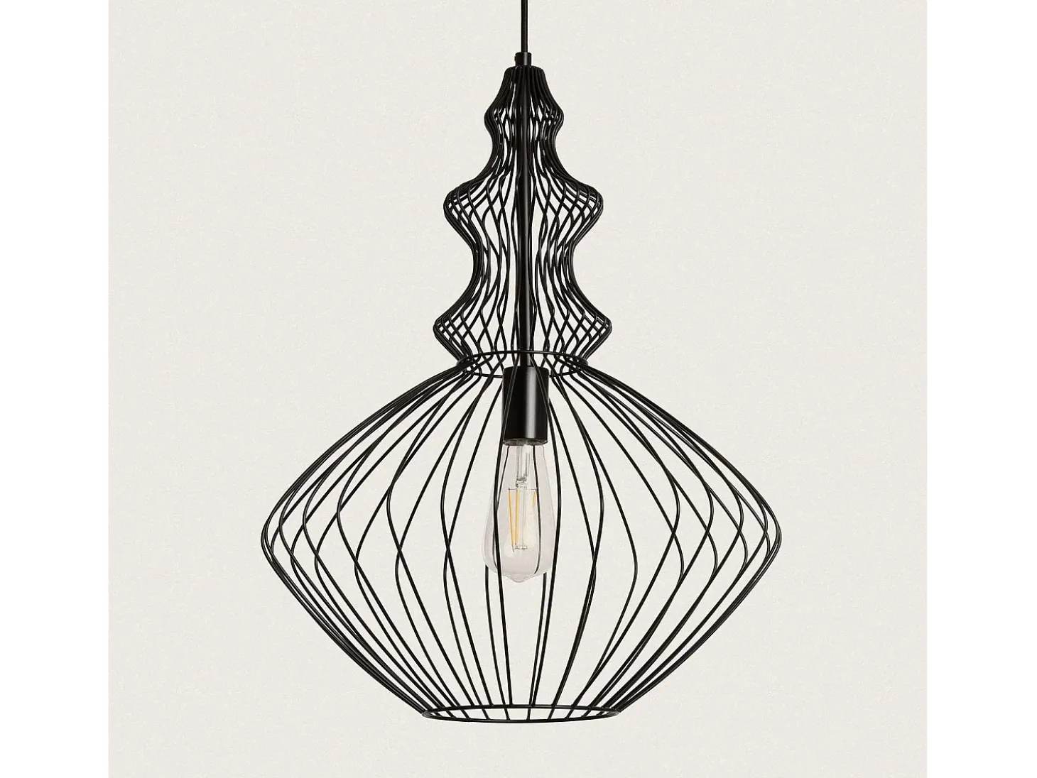 Lámpara Colgante Metal Kelsie II Negro