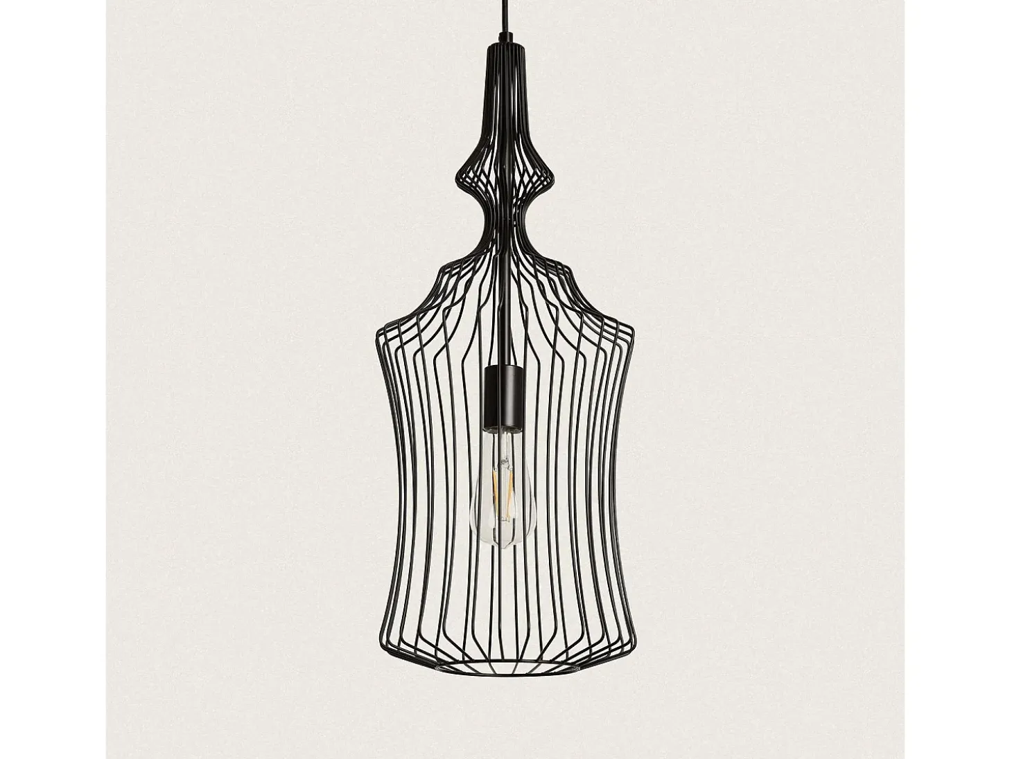 Lámpara Colgante Metal Kelsie III Negro