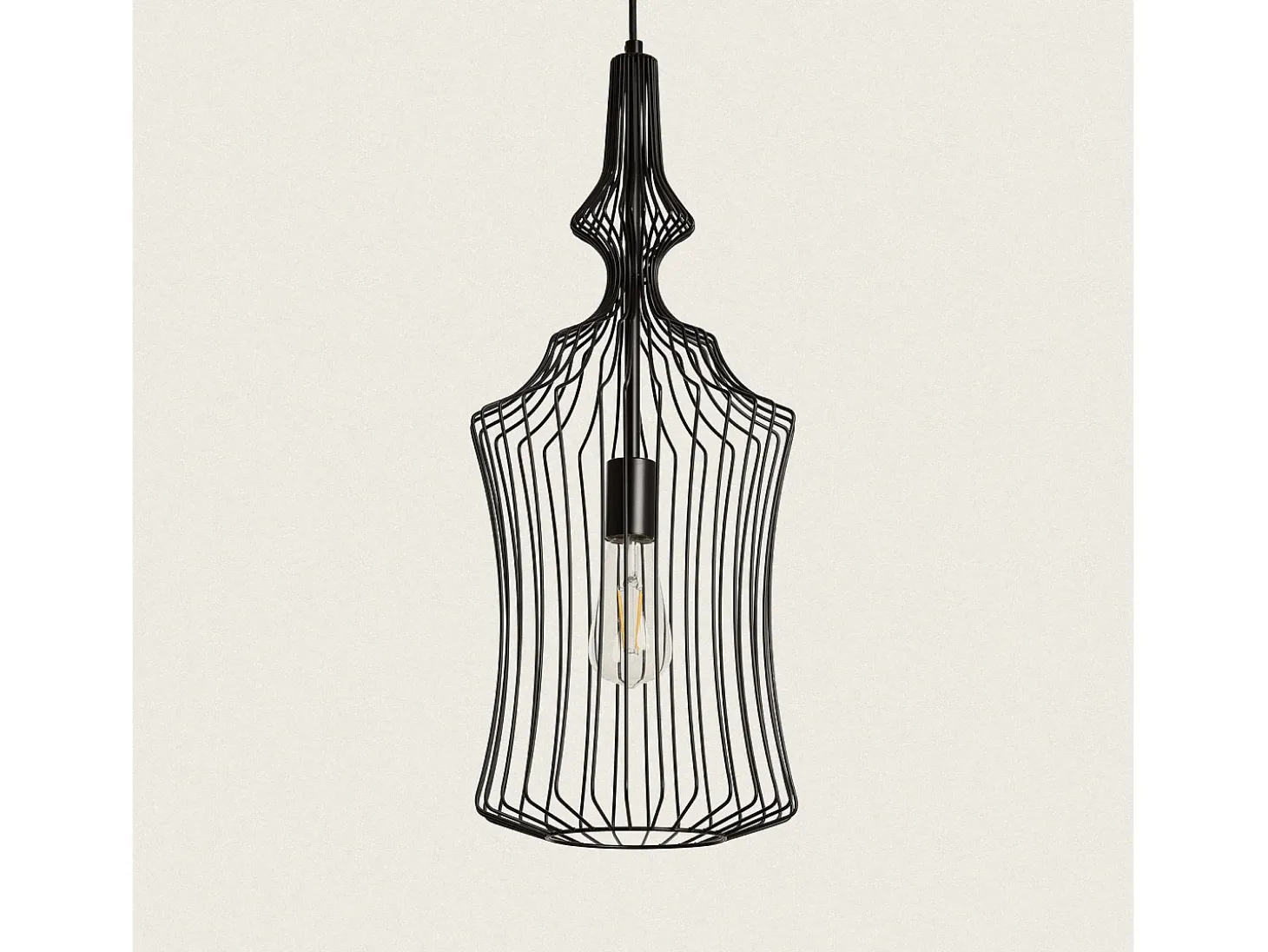 Lámpara Colgante Metal Kelsie III Negro