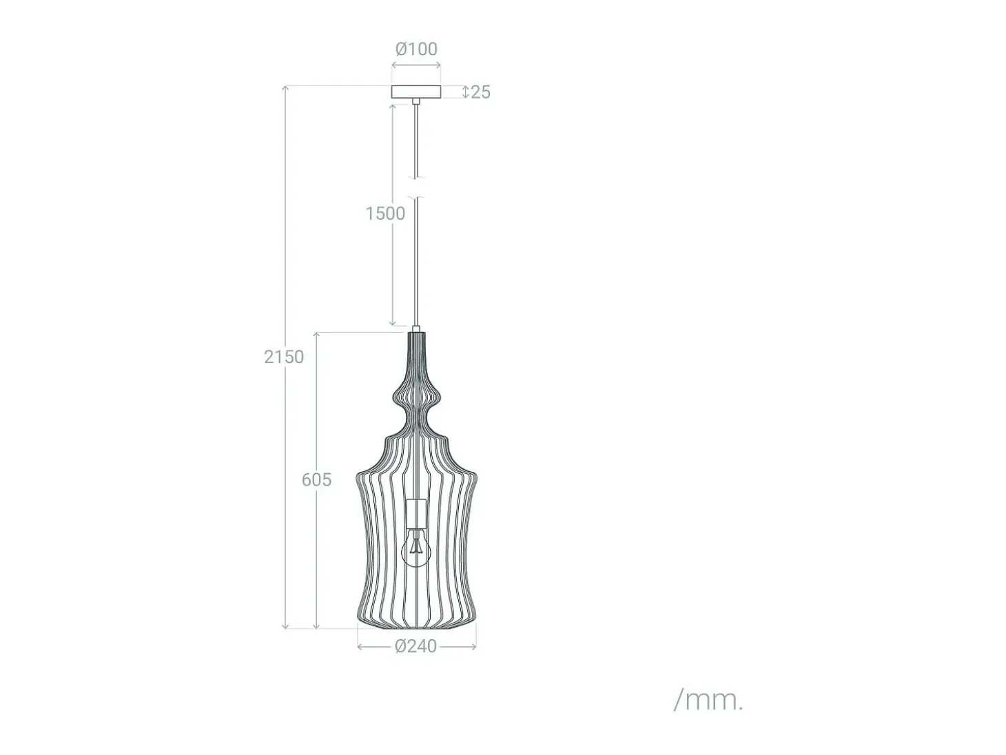 Lámpara Colgante Metal Kelsie III Negro