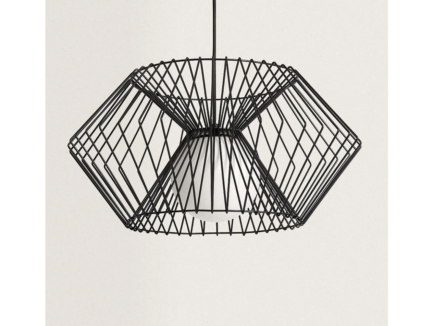 Lámpara Colgante Metal Kelsie Glass I Negro