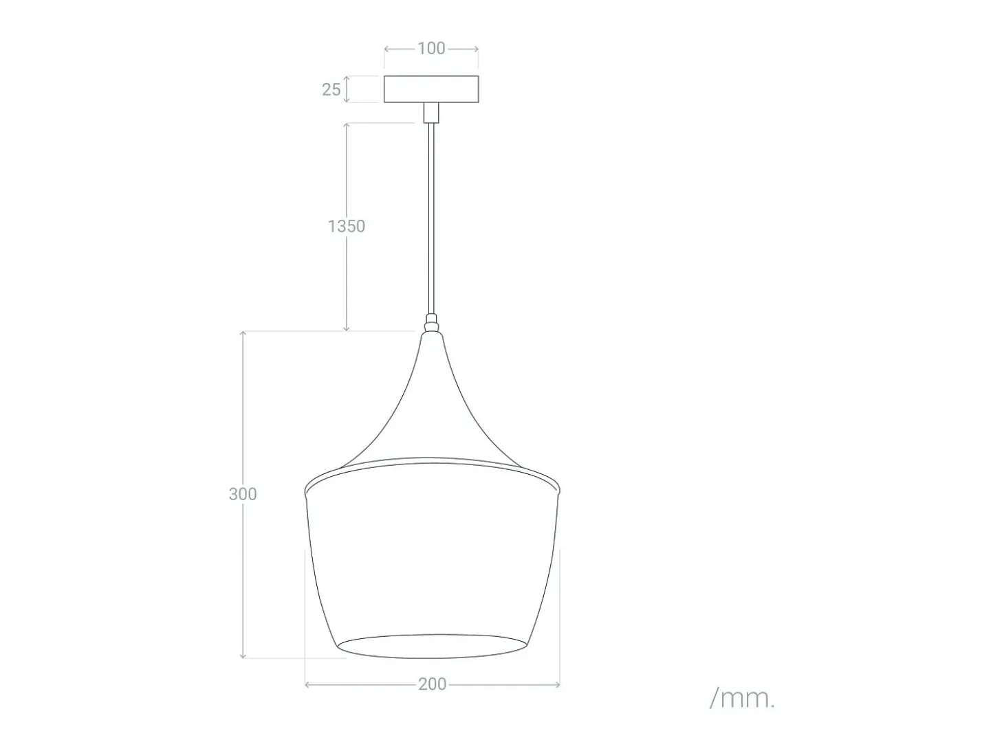 Lámpara Colgante Metal Tri Mercury Negro