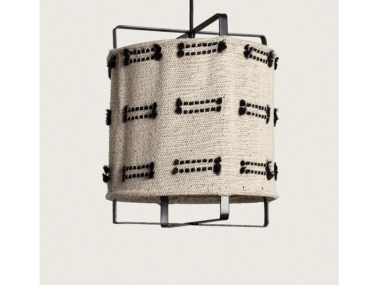 Lámpara Colgante Metal y Algodón Sioux Beige